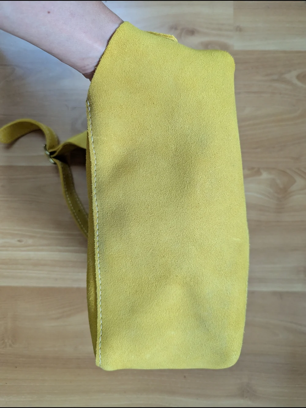 Portland Leather Goods Yellow Suede Hobo Bag Slouchy Crossbody